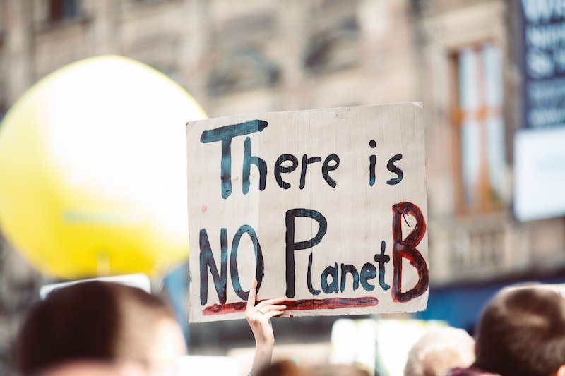 Sostenibilidad: Imagen de cartel “No hay planeta B”
